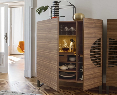 Porada - Polifemo Sideboard Barschrank aus Walnuss