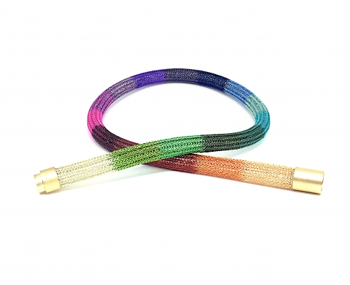 Design-Atelier Stefanie Mohr - REGENBOGEN KETTE - doppelt hand gestrickt