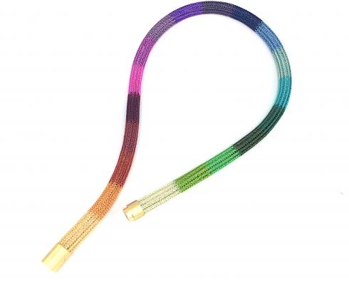 Design-Atelier Stefanie Mohr - REGENBOGEN KETTE - doppelt hand gestrickt