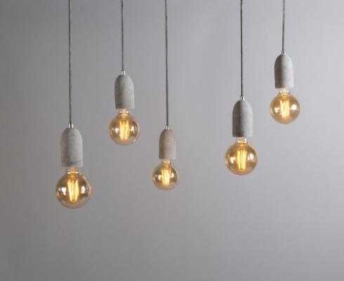 Wohnliebhaber.de - Hängeleuchte Beton 5 Deckenlampe Design Pendelleuchte Industrial grau