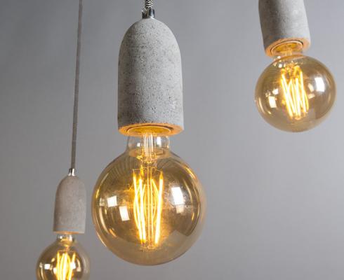 Wohnliebhaber.de - Hängeleuchte Beton 5 Deckenlampe Design Pendelleuchte Industrial grau