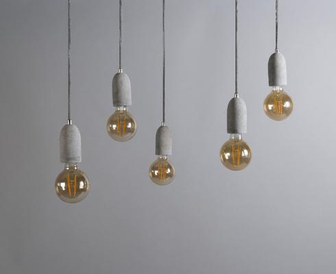 Wohnliebhaber.de - Hängeleuchte Beton 5 Deckenlampe Design Pendelleuchte Industrial grau