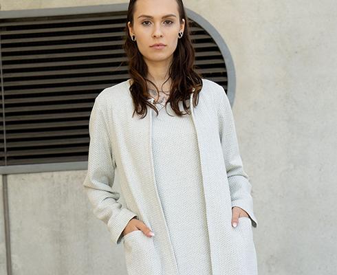 BRIGITTE BÜGE COLLECTION - Verschlusslose Jacke aus edler biologischer Baumwolle