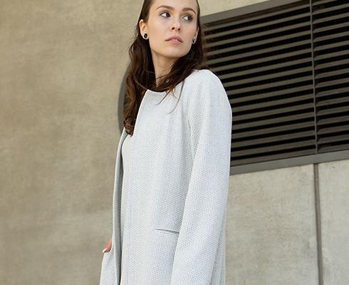 BRIGITTE BÜGE COLLECTION - Verschlusslose Jacke aus edler biologischer Baumwolle