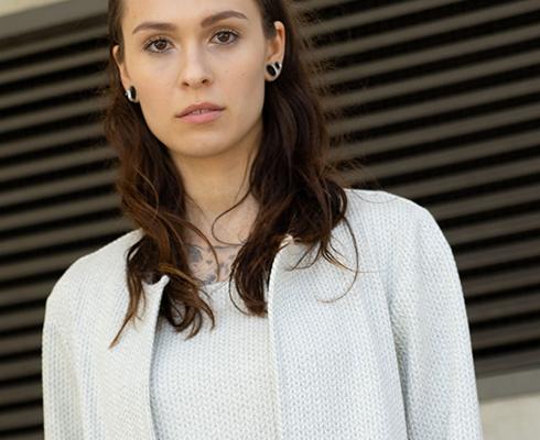 BRIGITTE BÜGE COLLECTION - Verschlusslose Jacke aus edler biologischer Baumwolle