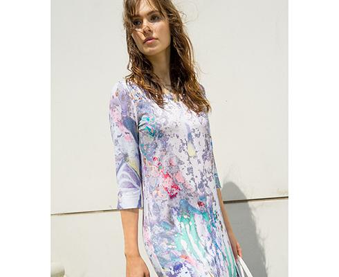 BRIGITTE BÜGE COLLECTION - Kleid mit farbenfrohem Druck aus weichfließender Viskose