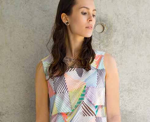 BRIGITTE BÜGE COLLECTION - Bluse mit buntem Druck aus leichter Baumwolle