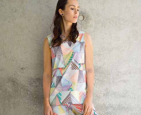 BRIGITTE BÜGE COLLECTION - Bluse mit buntem Druck aus leichter Baumwolle