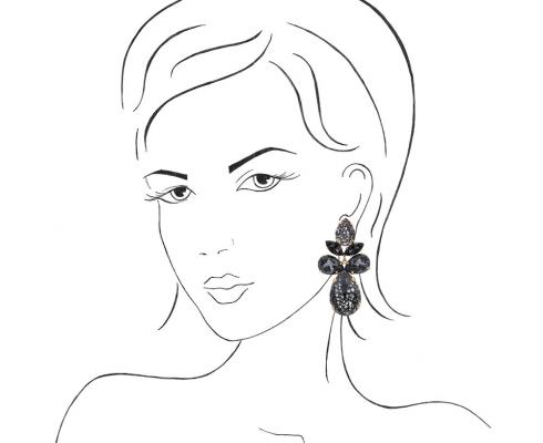 INAstyle - Lorena Ohrclips grau | schwarz