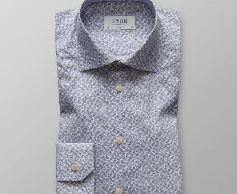 ETON - Blaues Paisley Print Hemd
