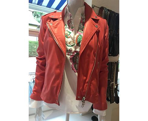 Set - Lederjacke im Biker-Syle