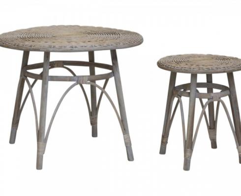 Chic Antique - Franz. Tisch mit Gepflecht