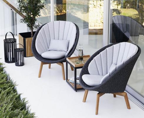 Cane-line - Peacock Lounge Chair aus Rope-Faser inkl. Polster