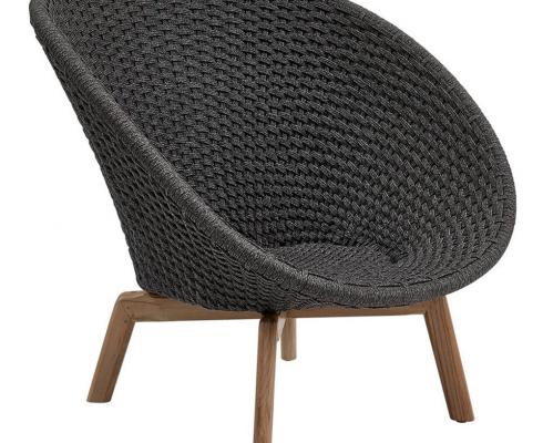 Cane-line - Peacock Lounge Chair aus Rope-Faser inkl. Polster