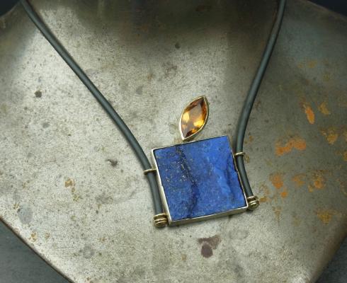 Vitten die Goldschmiede CollierLapis-Lazuli/Palmeracitrin