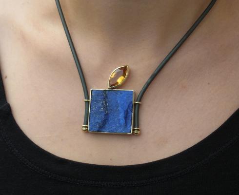 Vitten die Goldschmiede - CollierLapis-Lazuli/Palmeracitrin