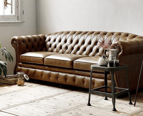 Springvale Leather - 'Blenheim' 2,5-Sitzer Chesterfield Sofa
