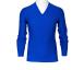 Fioroni Cashmere - V-Kragenpullover in blau Thumbnail