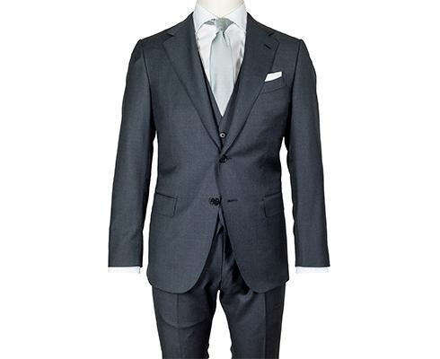 Caruso Anzug in dunkelgrau mit Weste aus Superfine 130'S Wolle