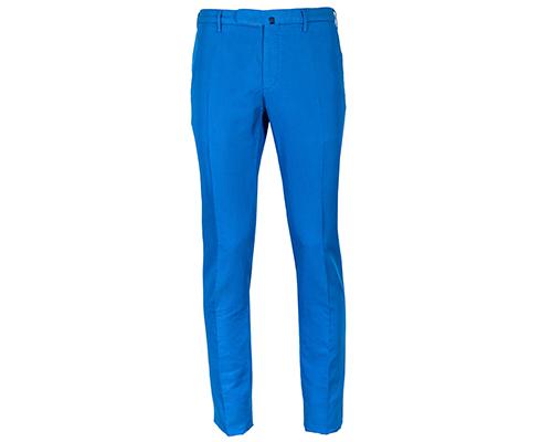 Incotex - Chinolino Slim Fit in capriblau aus Leinen/Baumwolle