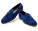 Santoni - Tassel Loafer in napoliblau aus Veloursleder Thumbnail