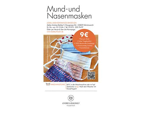 Atelier baldaufkoeln modedesign - Mund- und Nasenmasken