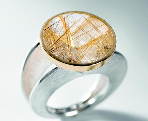 Edel & Mehr Design Ring mit Rutilquarz