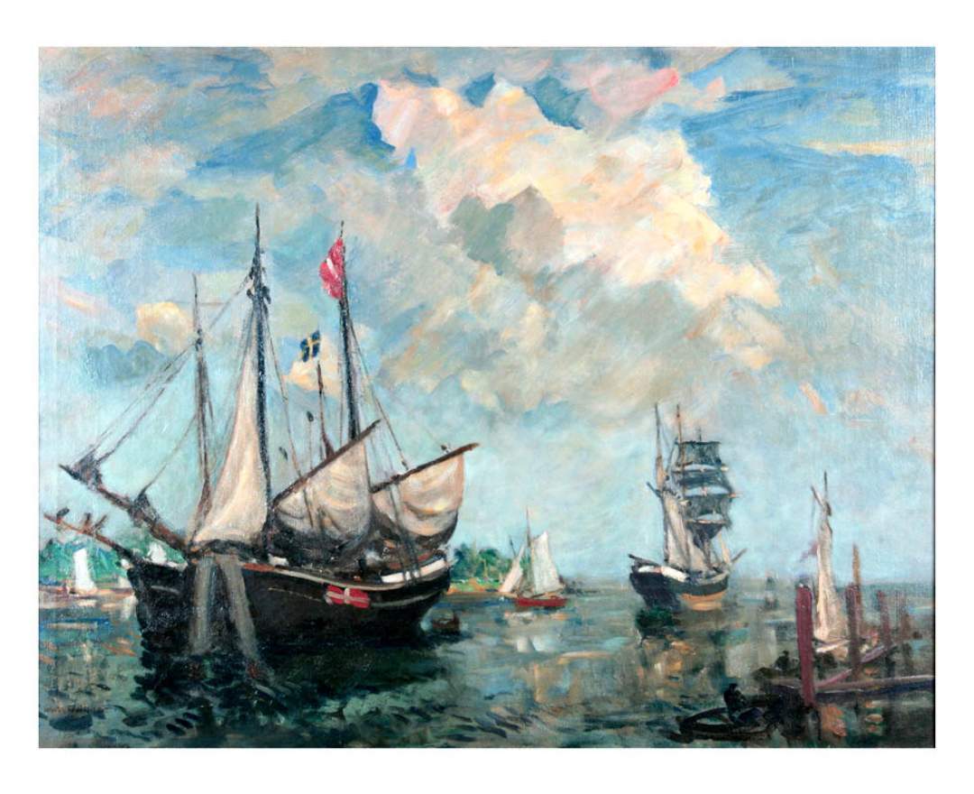 Ulrich Hübner (1872-1932) - Segler vor Travemünde