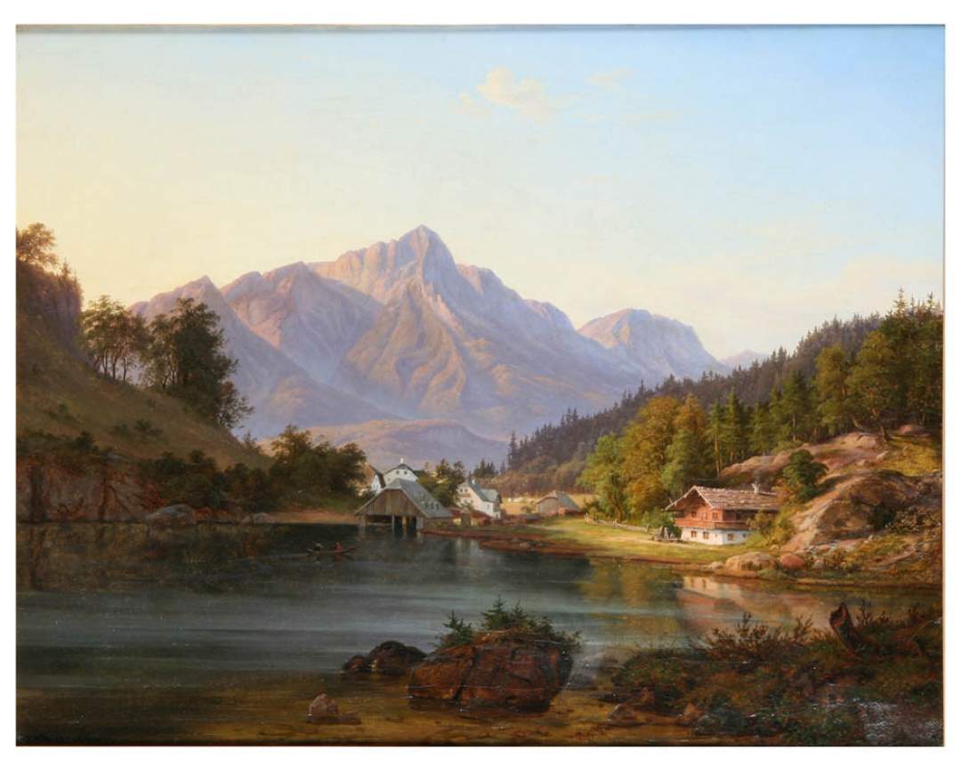 Frederick Chr. J. Kjaerschou (1805-1891) Königssee bei Berchtesgaden