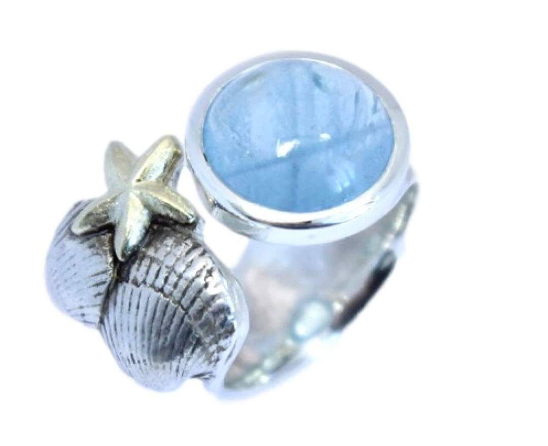 Schmuck - Manufaktur - Aquamarin Muschelring