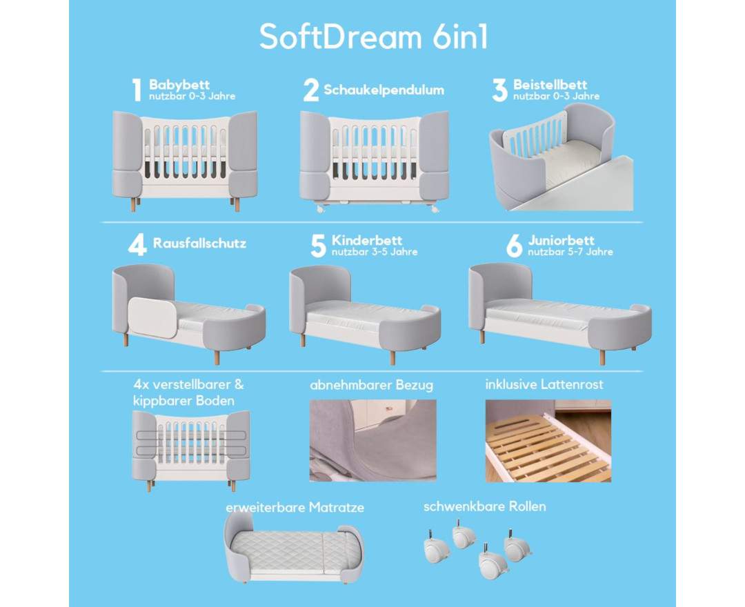 COMFORTBABY® - Babybett SoftDream 6in1