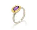 Goldschmiede TRAPEZ - Birgit Johannsen - Ring mit Amethyst, Silber und 18 Karat Gold Thumbnail