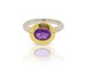 Goldschmiede TRAPEZ - Birgit Johannsen - Ring mit Amethyst, Silber und 18 Karat Gold Thumbnail