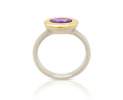 Goldschmiede TRAPEZ - Birgit Johannsen - Ring mit Amethyst, Silber und 18 Karat Gold Thumbnail