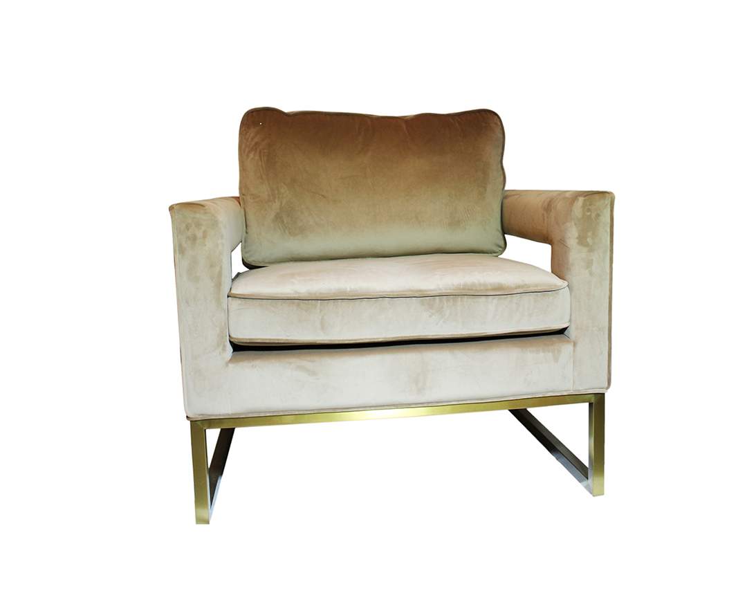 Riverdale - Sessel mit Samtbezug in Beige