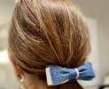 Alexandre de Paris - Alexandre de Paris - Scrunchie mit Schleife - jeans Thumbnail