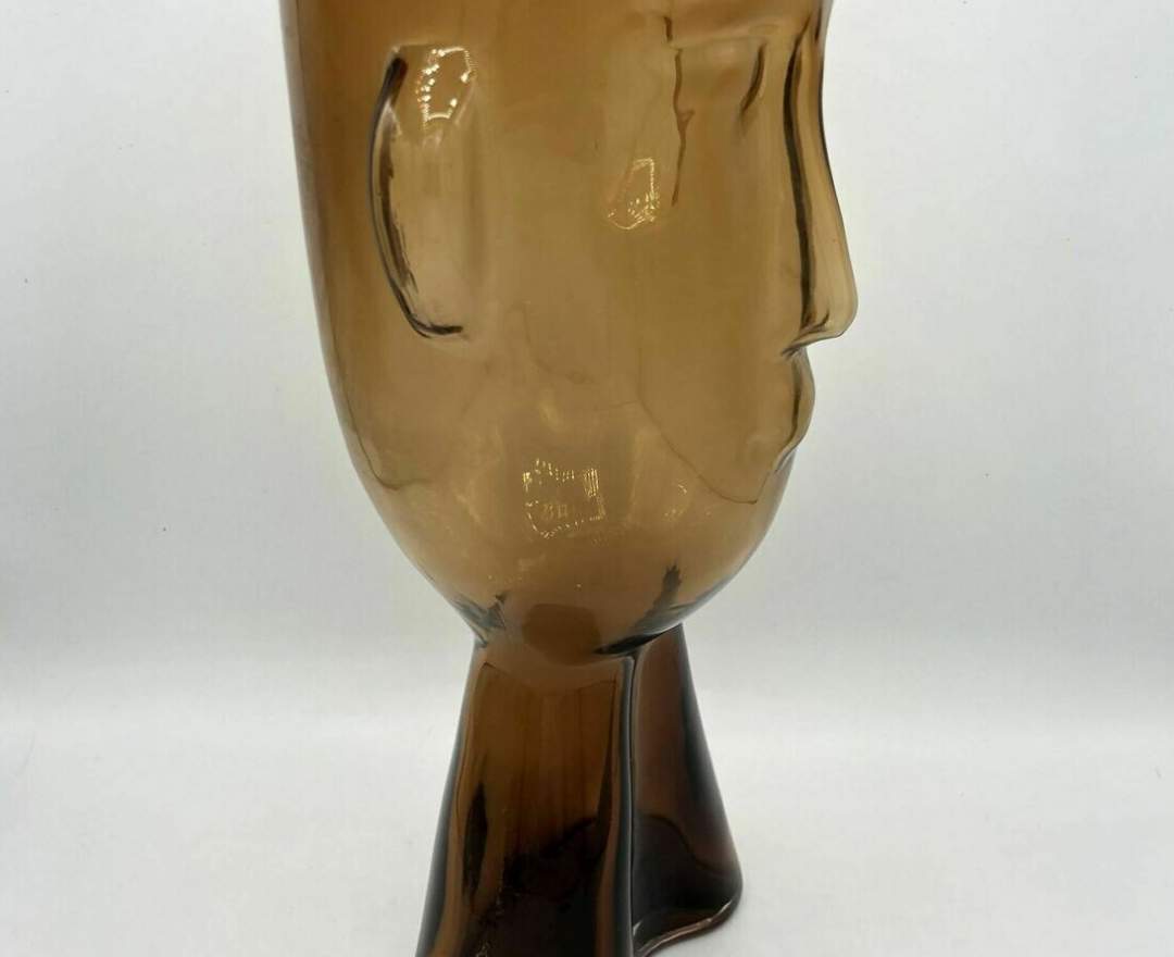 1st Tannendiele - Glas-Vase „Face“ (braun)