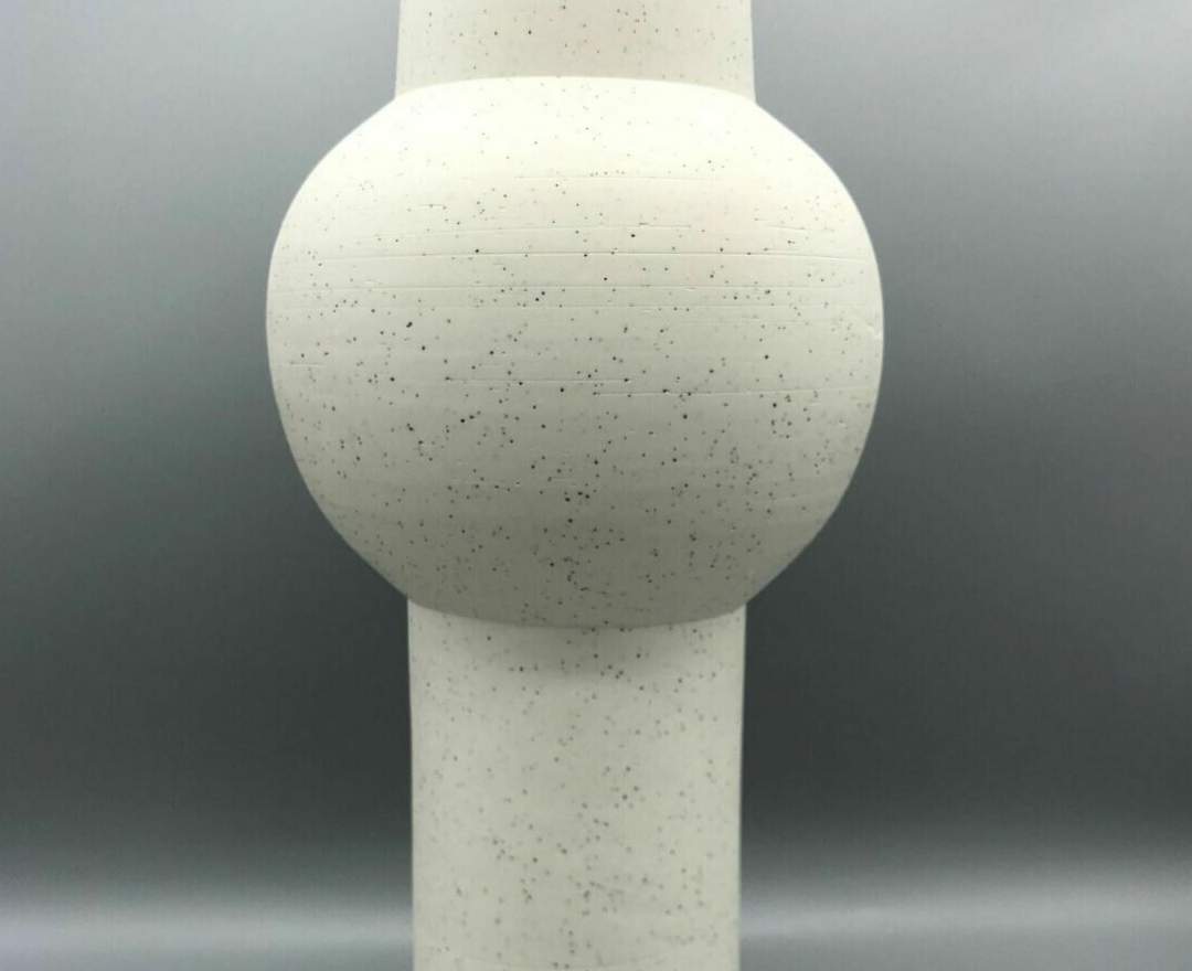 HK Living Handgemachte Vase (Cremeweiß / ROUND)