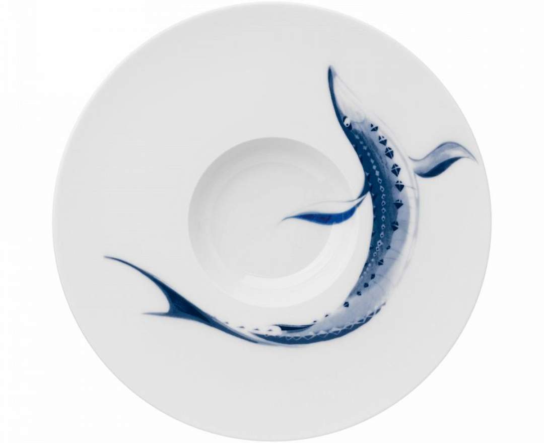 Hering Berlin 'OCEAN' Kaviar-Teller / Zwischengang, Motiv Stör Hering Berlin 'OCEAN' Kaviar-Teller / Zwischengang, Motiv Stör