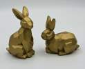 1st Tannendiele - Kleiner goldener Osterhase, stehend Thumbnail