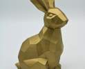 1st Tannendiele - Großer goldener Osterhase, stehend Thumbnail