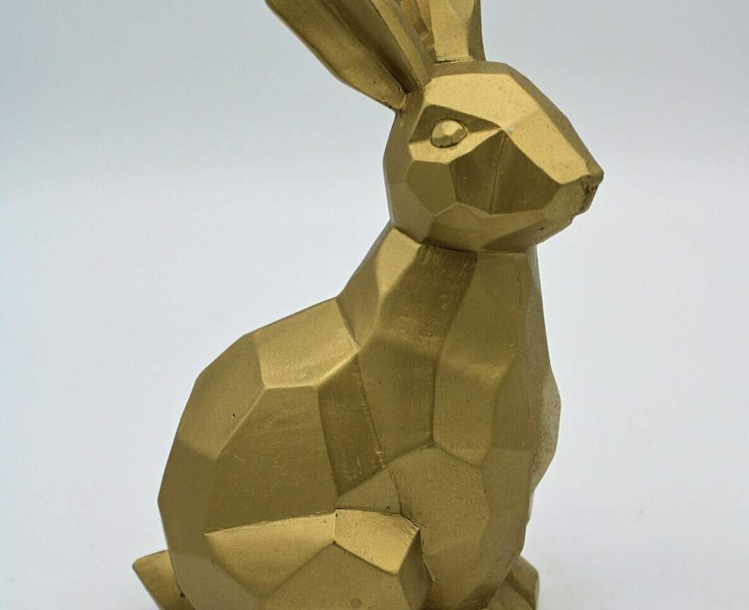 1st Tannendiele Großer goldener Osterhase, stehend