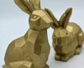 1st Tannendiele - Großer goldener Osterhase, stehend Thumbnail