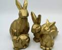 1st Tannendiele - Großer goldener Osterhase, liegend Thumbnail