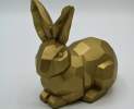 1st Tannendiele - Großer goldener Osterhase, liegend Thumbnail