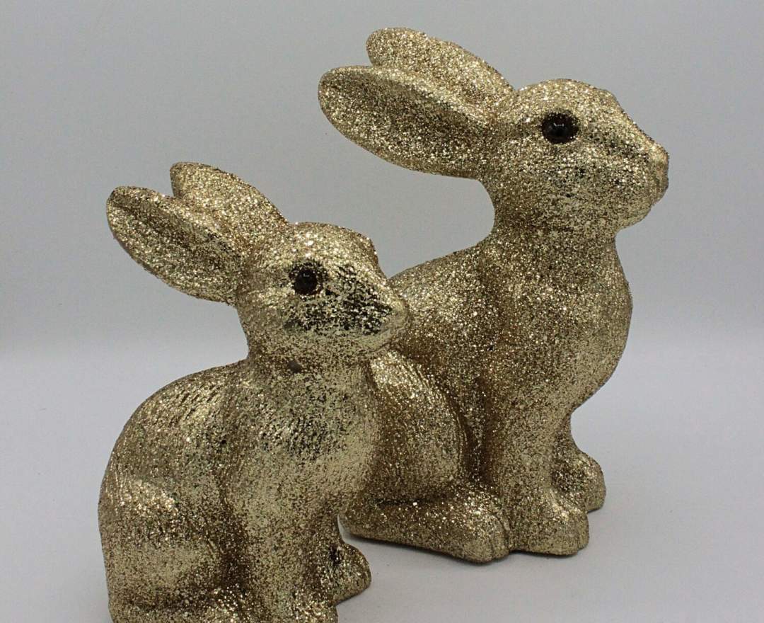 1st Tannendiele - Osterhase, Glitzer gold (2 Größen) - Osterhase, Glitzer gold, 15 cm