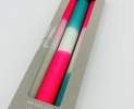 1st Tannendiele - Handgefertigte Kerze (3er Set, Farbe: grün /pink) Thumbnail