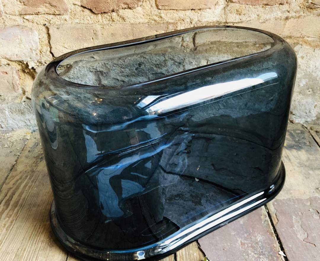 1st Tannendiele Glas-Vase „Layers / Wide“ (Steel Blue)