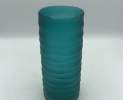 1st Tannendiele - Carved cylinder glass vase, aqua Thumbnail