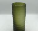 1st Tannendiele - Carved cylinder glass vase, dark green Thumbnail